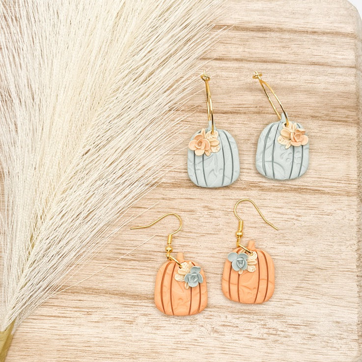 Floral Pumpkin Earrings