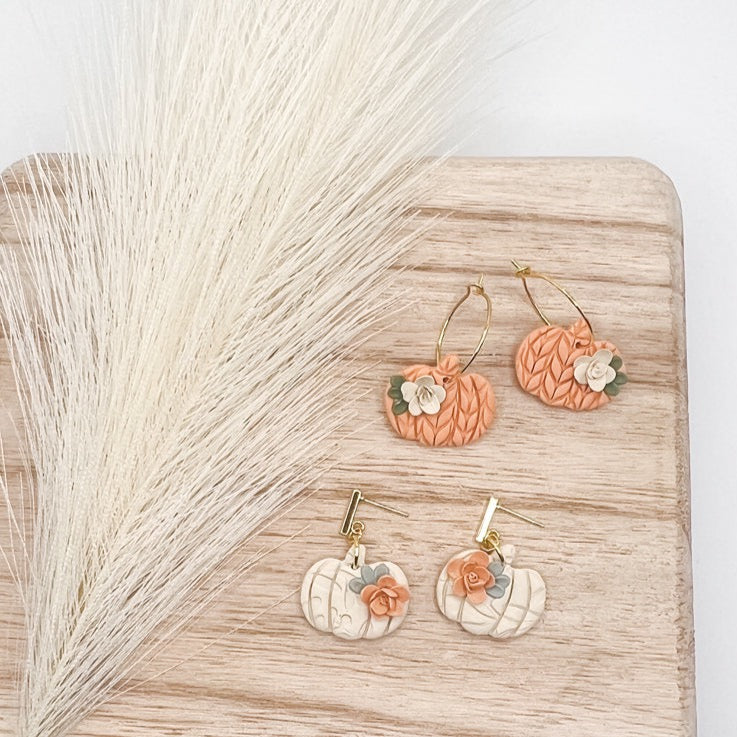 Floral Pumpkin Earrings