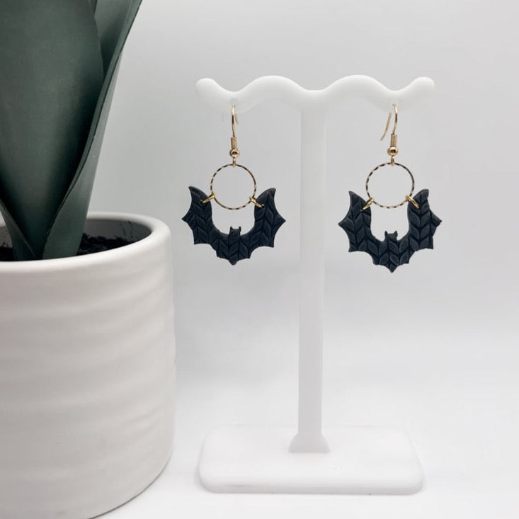 Hanging Bat dangle earrings