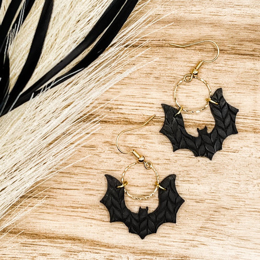 Hanging Bat dangle earrings