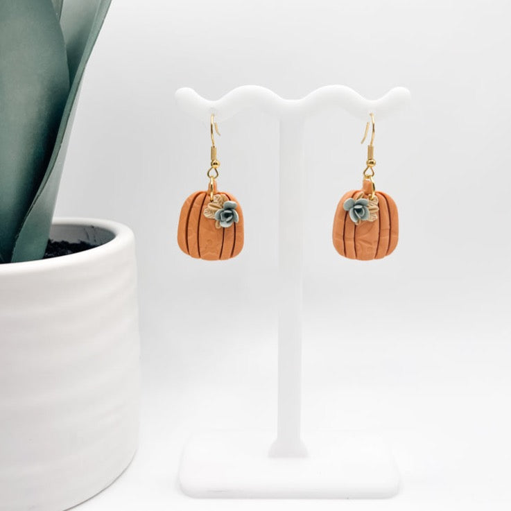 Floral Pumpkin Earrings