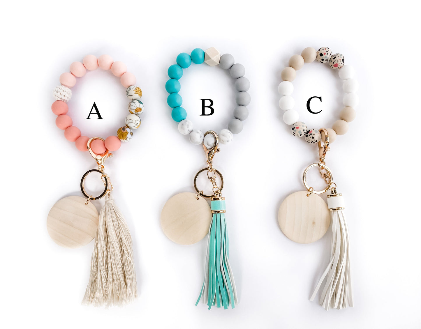 Silicone Wristlet Keychain with engraved disc.