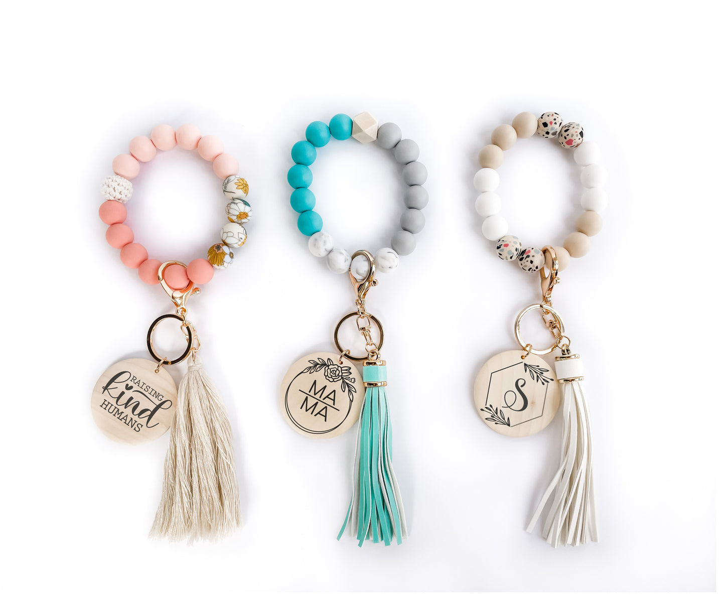 Silicone Wristlet Keychain with engraved disc.